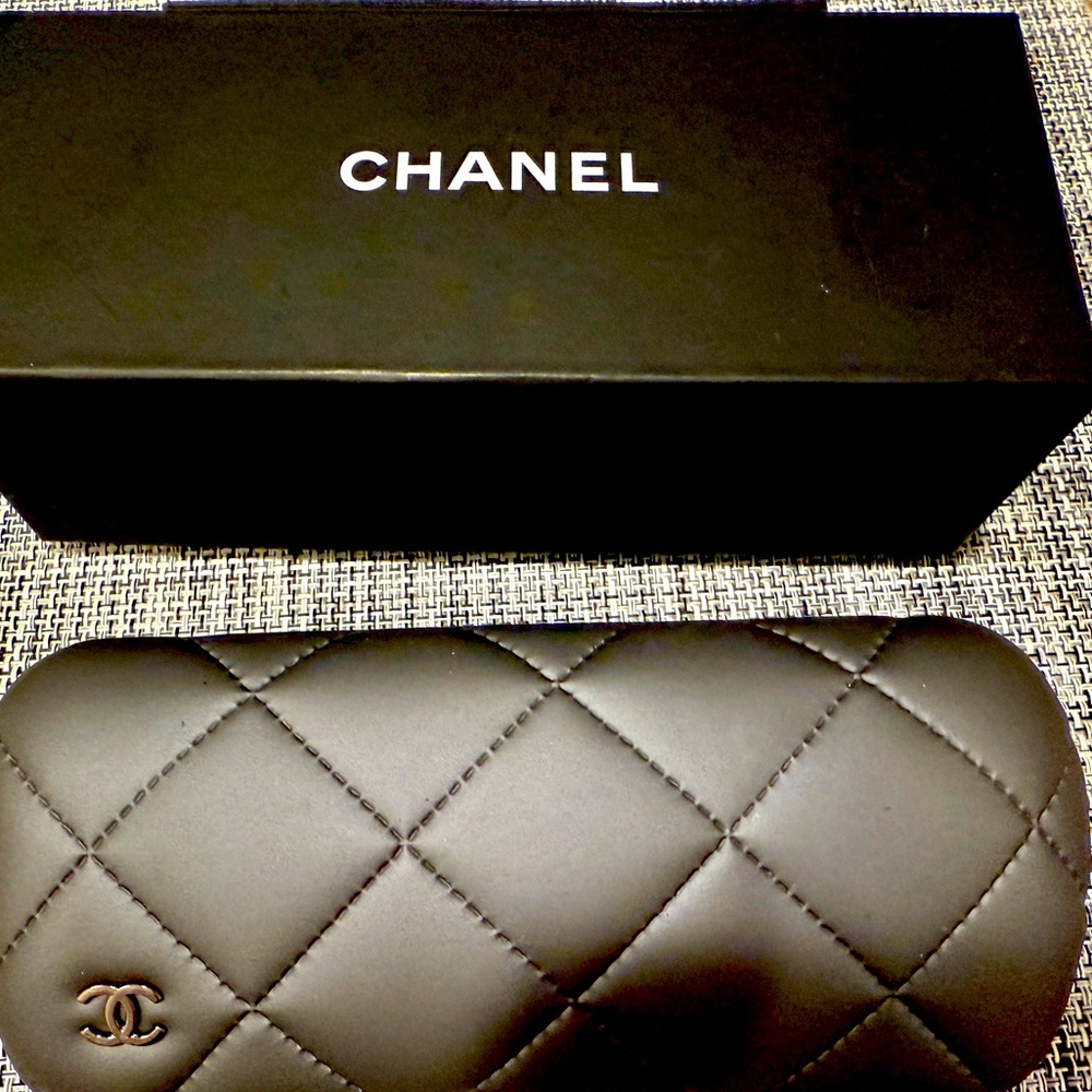 CHANEL eyeglasses case in graphite